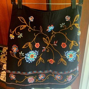 Loft embroidered skirt NWT